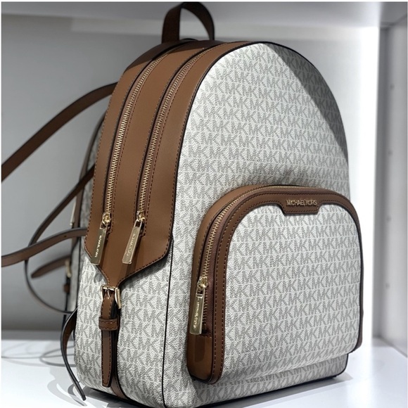 Michael Kors White and Tan Backpack main image 7